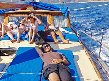 Blue voyage - Relaxation on deck of our Gulets