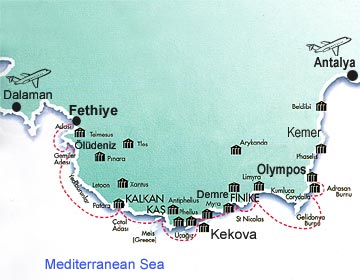 Lycian coast, Fethiye to Olympos and Antalya