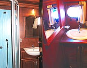 Private bath with real shower cabin in M/S MISS ANGEL